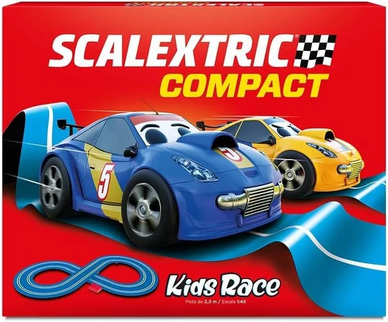 SCALEXTRIC ▫️ Circuit COMPACT - Pista de Corrida Completa - 2 carros e 2 controlos 1:43 (Kids Race)