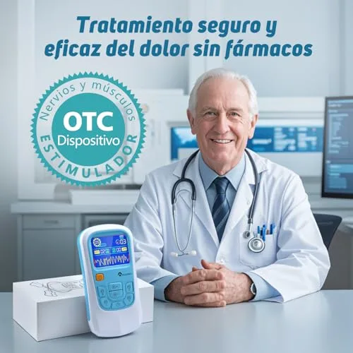 Auxoliev ▫️ Electroestimulador Muscular com Função de Massagem, Canais A/B TENS/EMS para Massagem Terapêutica, Microcorrente e Carregamento USB, 25 Modos de Massagem + 50 Níveis de Intensidade para Utilização a Longo Prazo (Azul e Branco) 4