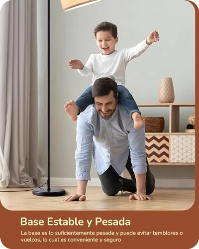 EDISHINE ▫️ Candeeiro de pé minimalista com abajur em linho bege, casquilho E27, compatível com várias lâmpadas, 160 cm Candeeiro em arco preto com abajur ajustável para quarto, sala de estar, escritório 5