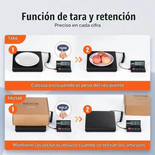 VEVOR ▫️ Balança digital para envios, com intervalo de 10 g a 50 kg, balança para encomendas, precisão de 2 g, balança postal digital, ecrã LCD rebatível a 90°, para bagagem, alimentada por CA/CC, certificada pela FCC 7