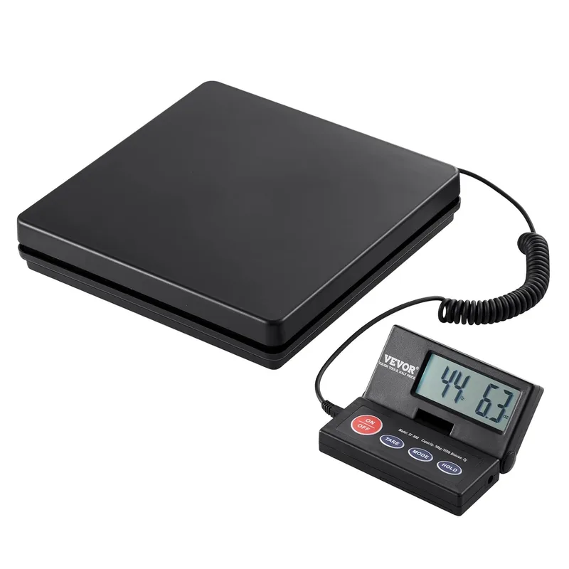 VEVOR ▫️ Balança digital para envios, com intervalo de 10 g a 50 kg, balança para encomendas, precisão de 2 g, balança postal digital, ecrã LCD rebatível a 90°, para bagagem, alimentada por CA/CC, certificada pela FCC