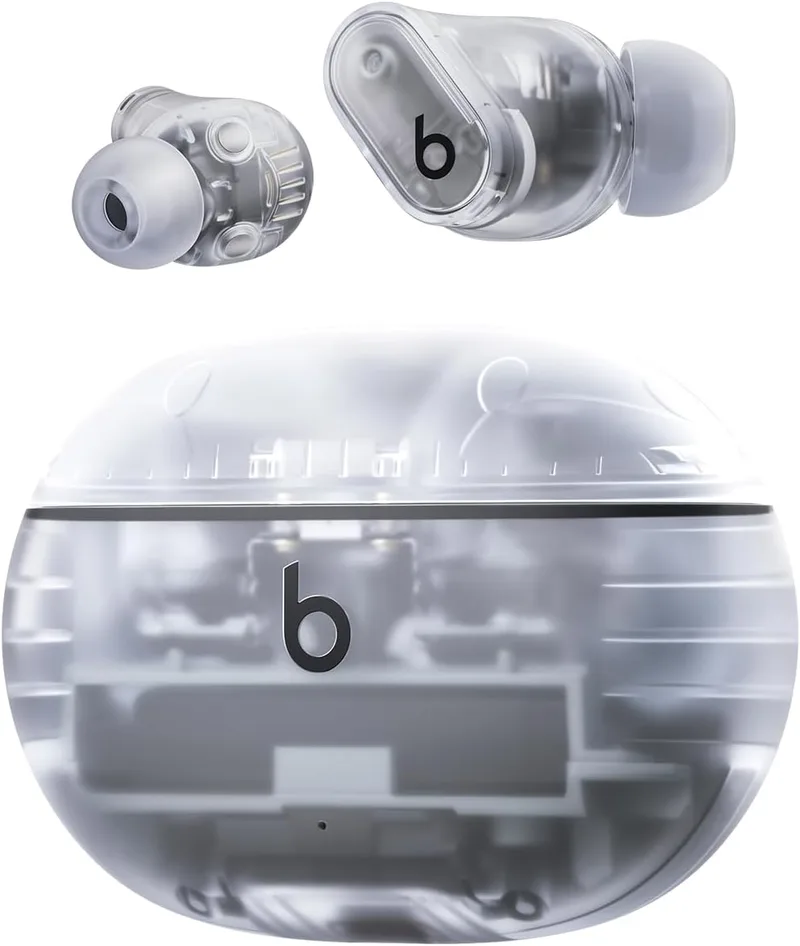 Beats ▫️ Studio Buds + | Auscultadores totalmente sem fios com cancelamento de ruído, melhor compatibilidade com Apple e Android, microfone integrado, Bluetooth, resistentes ao suor - Transparente