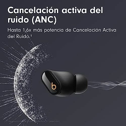 Beats ▫️ Studio Buds + | Auscultadores totalmente sem fios com cancelamento de ruído, melhor compatibilidade com Apple e Android, microfone integrado, Bluetooth, resistentes ao suor - Preto/Dourado 2