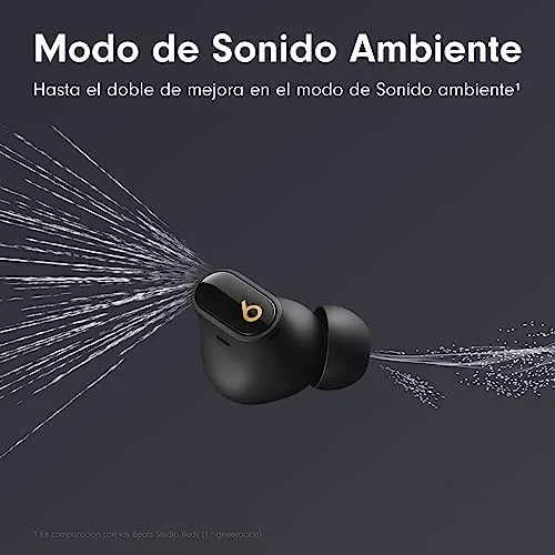 Beats ▫️ Studio Buds + | Auscultadores totalmente sem fios com cancelamento de ruído, melhor compatibilidade com Apple e Android, microfone integrado, Bluetooth, resistentes ao suor - Preto/Dourado 3