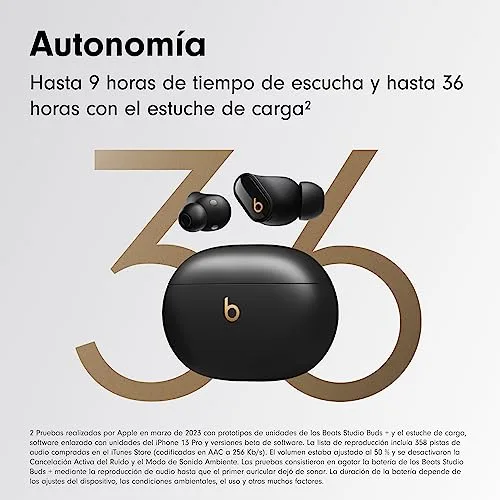 Beats ▫️ Studio Buds + | Auscultadores totalmente sem fios com cancelamento de ruído, melhor compatibilidade com Apple e Android, microfone integrado, Bluetooth, resistentes ao suor - Preto/Dourado 4