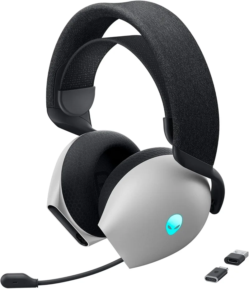 Alienware ▫️ Auscultadores de jogos sem fios Dual Mode - AW720H (Lunar Light)