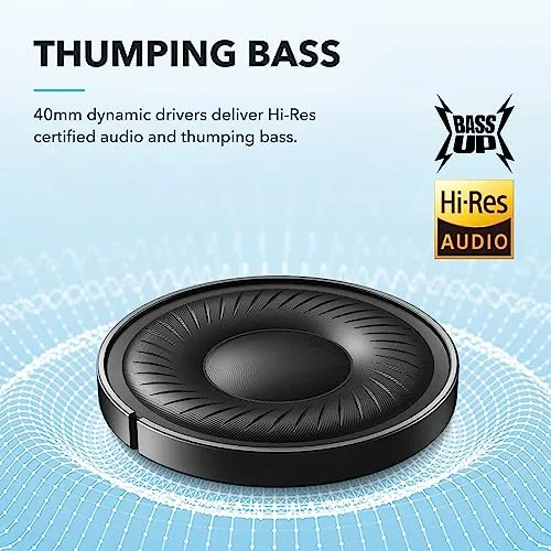 Anker soundcore ▫️ Soundcore Q20i da Anker: Auscultadores Bluetooth com ANC híbrida, Hi-Res, 40 horas 3