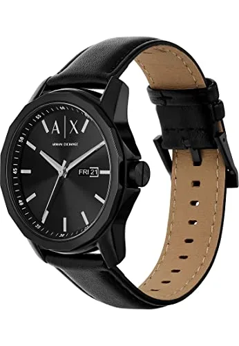 Armani Exchange ▫️ Relógio para homem, movimento de quartzo com três ponteiros e data, caixa de 44 mm com bracelete em pele ou aço inoxidável 2