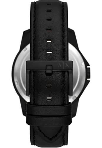 Armani Exchange ▫️ Relógio para homem, movimento de quartzo com três ponteiros e data, caixa de 44 mm com bracelete em pele ou aço inoxidável 3