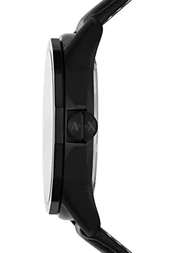 Armani Exchange ▫️ Relógio para homem, movimento de quartzo com três ponteiros e data, caixa de 44 mm com bracelete em pele ou aço inoxidável 6