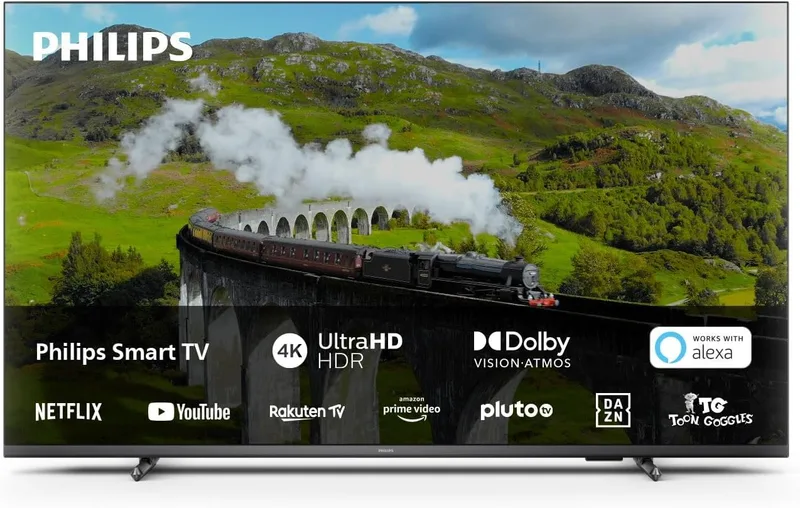 Philips ▫️ PUS7608 TV LED 4K inteligente de 189 cm (75 polegadas) | 60 Hz | Pixel Precise Ultra HD e HDR10+ | Dolby Vision e Dolby Atmos | SAPHI | Altifalantes de 20 W | Suporte para Google Assistant e Alexa