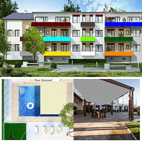 NINGBAI ▫️ Toldo em forma de vela retangular 1,8 x 3,8 m; Toldos em forma de vela, toldo de sol, toldos para exterior impermeáveis; proteção solar para pátio e pérgula exterior, branco 2