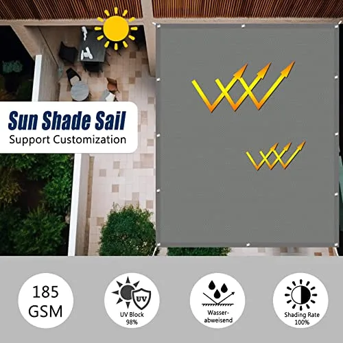 NINGBAI ▫️ Toldo em forma de vela retangular 1,8 x 3,8 m; Toldos em forma de vela, toldo de sol, toldos para exterior impermeáveis; proteção solar para pátio e pérgula exterior, branco 5