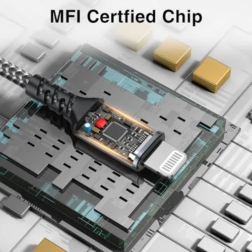 NIBIKIA ▫️ Cabo de carregamento para iPhone de 2 m, embalagem de 3 unidades, com certificação MFi, cabo para iPhone 2