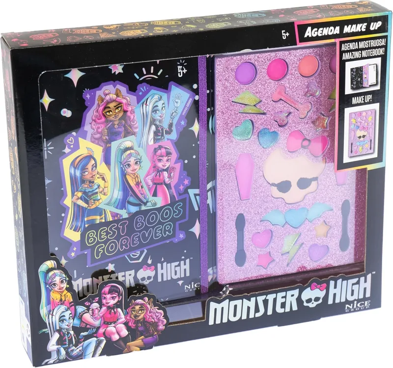 Nice Group ▫️ Diário de maquilhagem Monster High, caderno com kit de maquilhagem para raparigas