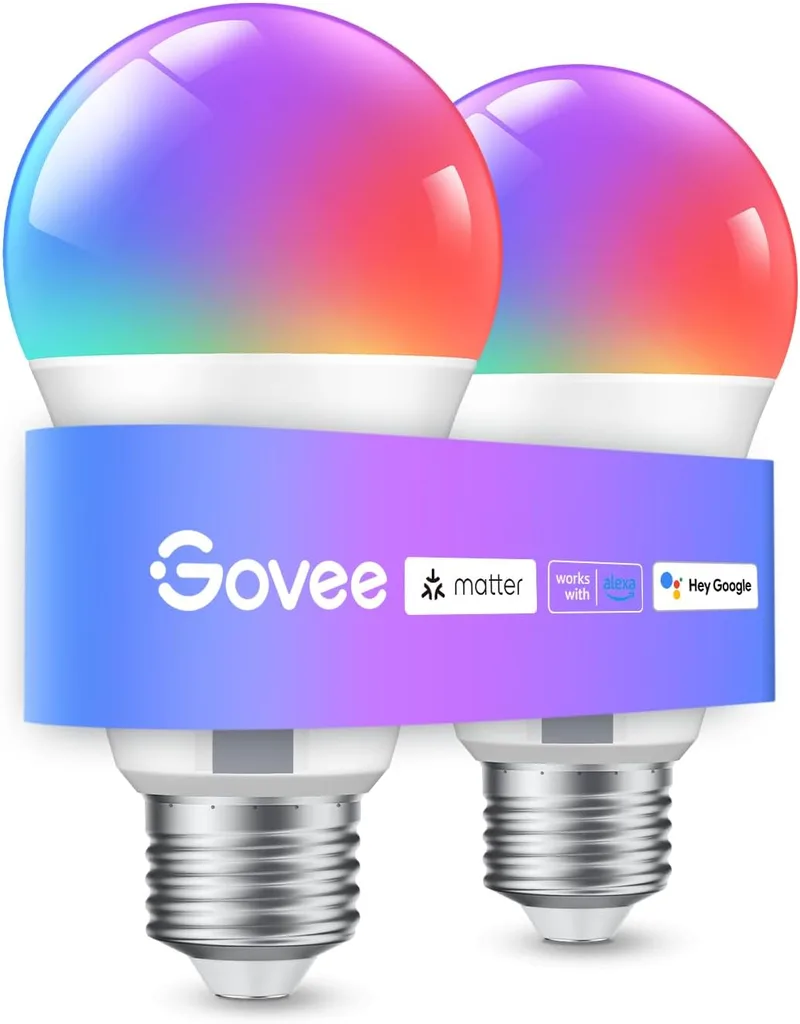 Govee ▫️ Lâmpadas LED inteligentes E27 com Wi-Fi e Bluetooth, conjunto de 2
