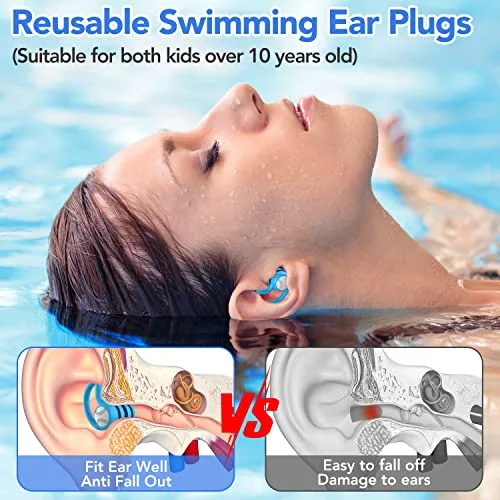 WLSCTY ▫️ Tampões para os ouvidos para natação - 3 pares de tampões de silicone para piscina para adultos 3