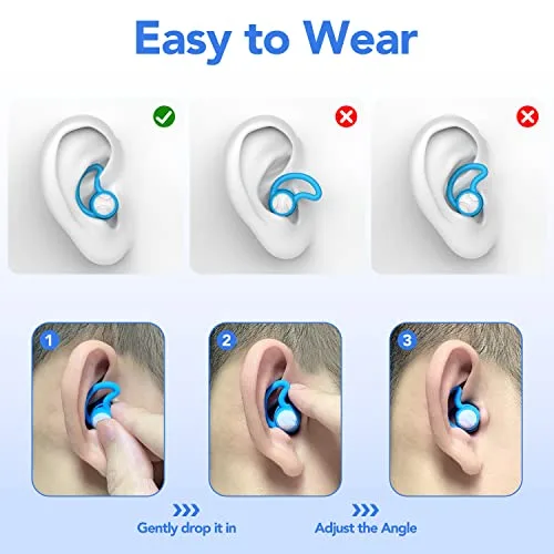 WLSCTY ▫️ Tampões para os ouvidos para natação - 3 pares de tampões de silicone para piscina para adultos 6