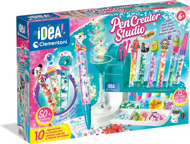Clementoni ▫️ 18779 - Idea - Oficina de Canetas - Um conjunto perfeito para fazeres as tuas próprias canetas, jogo criativo, jogo de trabalhos manuais, brinquedo para crianças a partir dos 6 anos