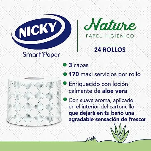Nicky ▫️ Nature, 24 rolos de papel higiénico, 3 camadas 2