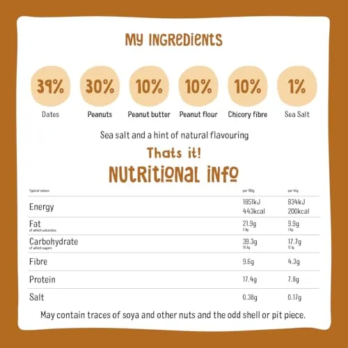 nākd. ▫️ Protein Manteiga de Amendoim | Barras Raw | 16 x 45 g (720 g) 2