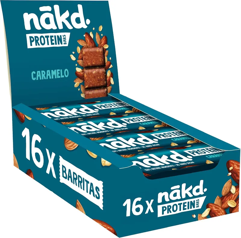 nākd. ▫️ Protein Caramelo | Barras Raw | 16 x 45 g (720 g)