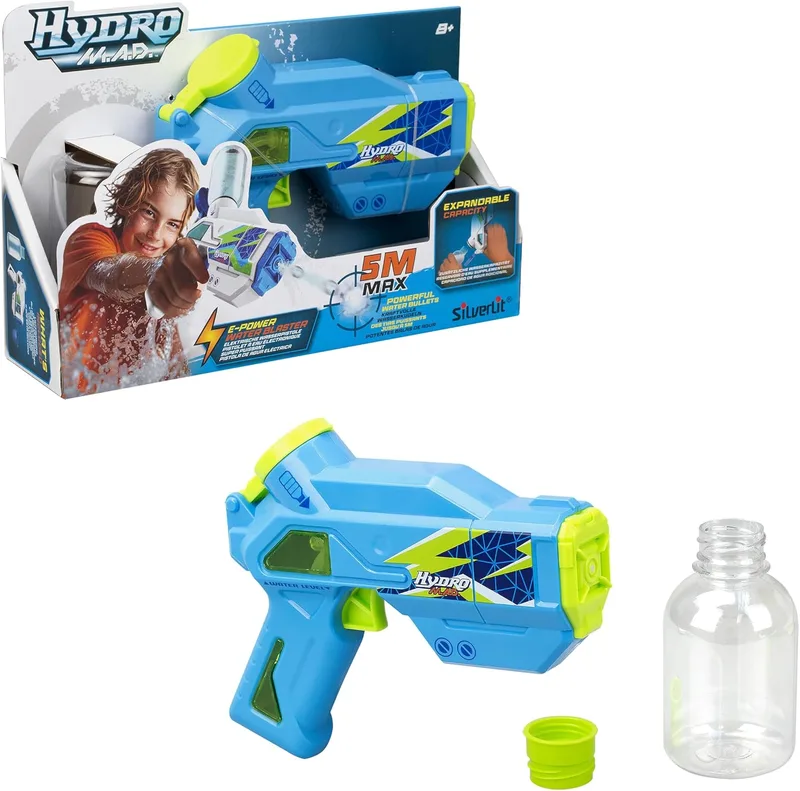 Silverlit ▫️ Hydro Mad - Blaster Single - Pistola de água eletrónica com recarga - para maiores de 8 anos