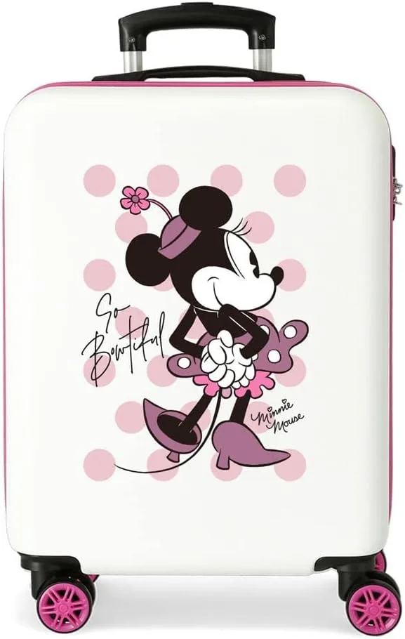 Disney ▫️ Mala de cabine Mickey All Smile multicolorida, 38 x 55 x 20 cm, rígida em ABS, fecho com combinação lateral, 35 L, 2 kg, 4 rodas duplas, bagagem de mão