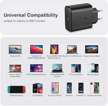 Muybienz ▫️ Carregador USB-C rápido de 45 W para Samsung Galaxy S23 Ultra/S23/S23+/S22 Ultra/S22/S22+/S21 Ultra/S21+/S21/S20,Note 10/10+/20/S20/S21/S10/S9/S8, Galaxy Tab S7/S8/S8+, carregador Tipo C PPS com cabo de 6 pés 6