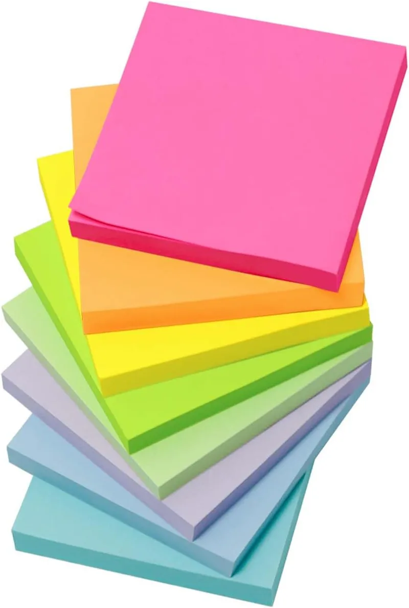 AITODOS TA ▫️ AiTodos® 800 Sticky Notes 76x76, Notas autocolantes para escrever, fáceis de escrever, reutilizáveis, para a escola, casa, escritório, etc.