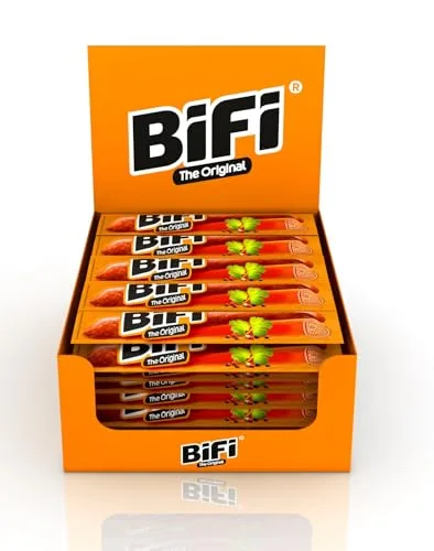 Bifi ▫️ Original Tiras de salame, embalagem de 64, 64 x 18,5 g, salame seco para comer em qualquer lugar, ao ar livre, com pimenta, coentros e alho, embalagem ideal para aperitivos 3