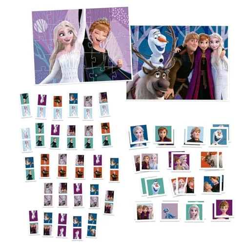Educa ▫️ Superpack Frozen Elsa 4 em 1 | Puzzle para 4, 5 e 3 anos, Jogo de Mesa para Meninas | 2 Puzzles de 25 e 50 peças, Dominó com 28 peças, Memory | Presente para meninas de 3, 4 e 5 anos (19737) 7