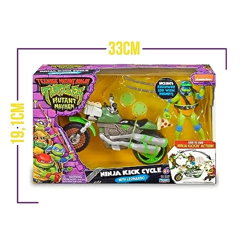 TEENAGE MUTANT NINJA ▫️ Veículo e Figura do Leonardo da série «Ninja Kick Cycle» das Tartarugas Ninja, Moto de Brincar e Personagem do filme «Caos Mutante», TMNT, para fãs, meninos e meninas a partir dos 4 anos, Famosa (TU803100) 6