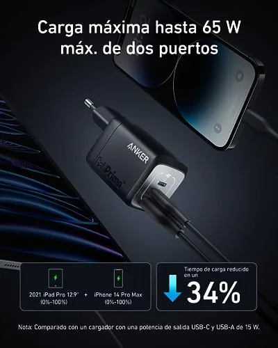 Anker ▫️ Carregador USB-C Prime com carregamento rápido de 67 W, Carregador dobrável e compacto com 3 portas, para MacBook Pro/Air, iPad Pro, iPhone 17/16/15/14 Pro Air, Galaxy S23/S22, Note20, Pixel, Apple Watch e muito mais 3