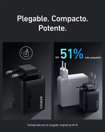 Anker ▫️ Carregador USB-C Prime com carregamento rápido de 67 W, Carregador dobrável e compacto com 3 portas, para MacBook Pro/Air, iPad Pro, iPhone 17/16/15/14 Pro Air, Galaxy S23/S22, Note20, Pixel, Apple Watch e muito mais 4