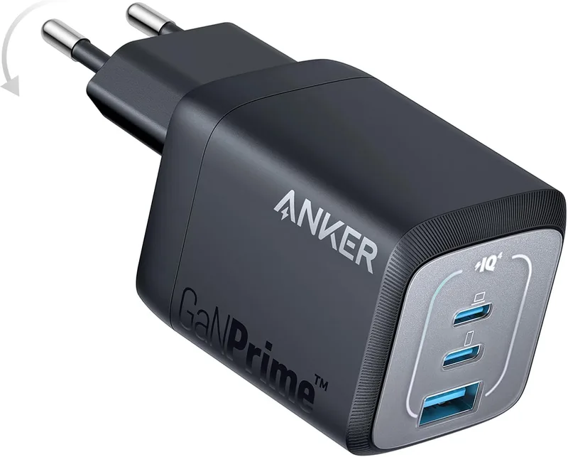 Anker ▫️ Carregador USB-C Prime com carregamento rápido de 67 W, Carregador dobrável e compacto com 3 portas, para MacBook Pro/Air, iPad Pro, iPhone 17/16/15/14 Pro Air, Galaxy S23/S22, Note20, Pixel, Apple Watch e muito mais