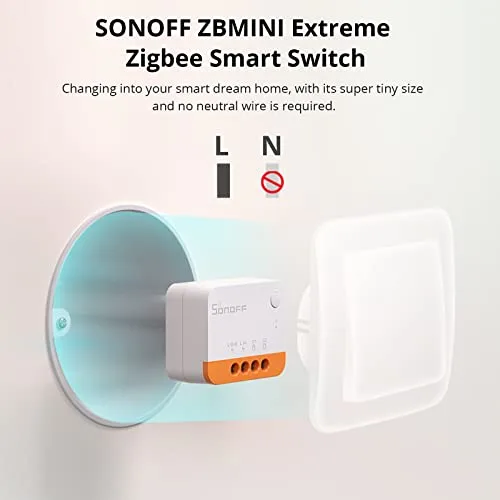 SONOFF ▫️ ZBMINIL2 Interruptor Inteligente Zigbee, sem neutro, de 2 vias, compatível com Alexa e Google Home, 4 unidades 5