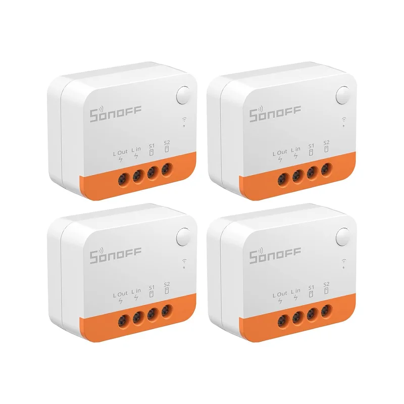 SONOFF ▫️ ZBMINIL2 4pcs Zigbee Smart Switch, Switch Without Neutral ， Wireless ZigBee 2-Way Switch, requer ZigBee 3.0 Gateway Hub compatível com Alexa e Google Home (6A 1440W).