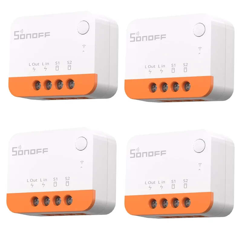 SONOFF ▫️ ZBMINIL2 Interruptor Inteligente Zigbee, sem neutro, de 2 vias, compatível com Alexa e Google Home, 4 unidades