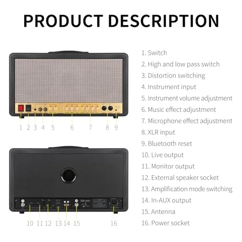 XTUGA ▫️ S06 Altifalante Bluetooth potente, altifalante portátil para o ar livre, altifalante Bluetooth sem fios, altifalante multifuncional para atividades ao ar livre 6