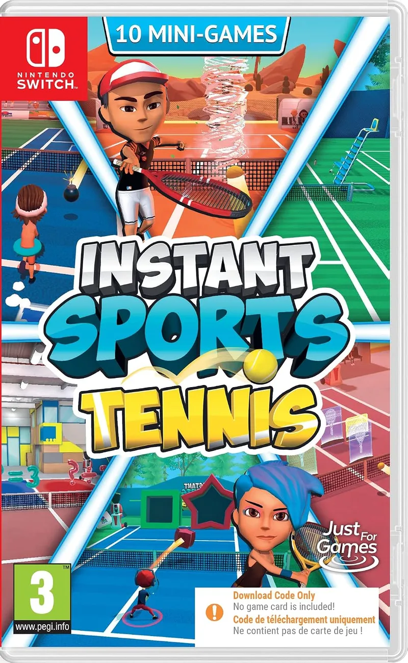 Just For Games ▫️ Instant Sports Tennis Code numa caixa para a Nintendo Switch