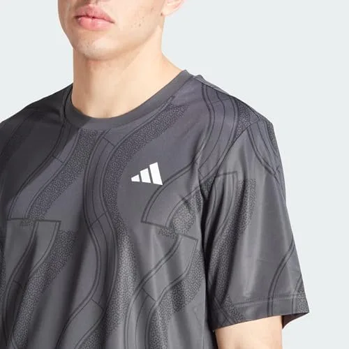 adidas ▫️ Camisola Club Tennis Graphic para homem, Carbon/Black, L 4