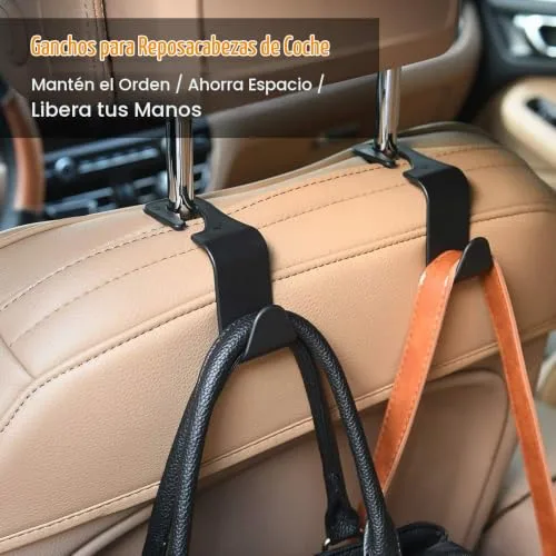 URAQT ▫️ Ganchos para banco de carro, 4 unidades de ganchos para o banco traseiro do carro, ganchos para encosto de cabeça do carro, acessórios multifuncionais pretos para carro, para malas, carteiras e garrafas de água 6