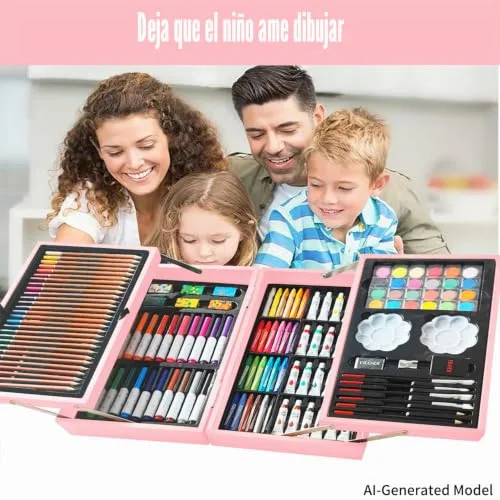 KINSPORY ▫️ Maleta de tintas com 139 peças para crianças 2