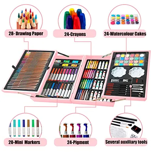 KINSPORY ▫️ Maleta de tintas com 139 peças para crianças 4