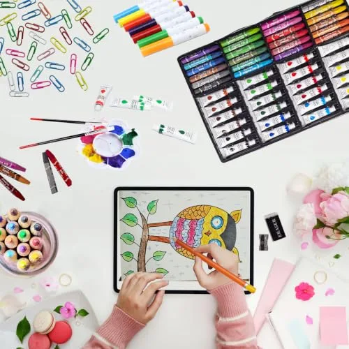 KINSPORY ▫️ Maleta de tintas com 139 peças para crianças 7