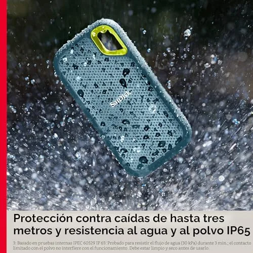 SanDisk ▫️ SSD portátil Extreme de 1 TB, USB-C, unidade de estado sólido NVMe externa, até 1050 MB/s, classificação IP65 de resistência à água e ao pó - Monterey 5