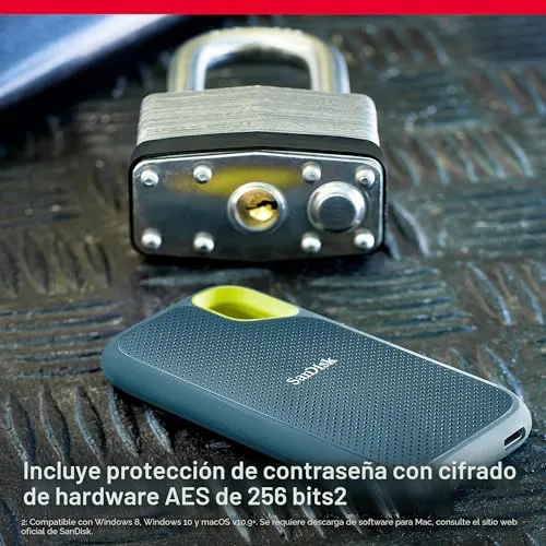 SanDisk ▫️ SSD portátil Extreme de 1 TB, USB-C, unidade de estado sólido NVMe externa, até 1050 MB/s, classificação IP65 de resistência à água e ao pó - Monterey 6
