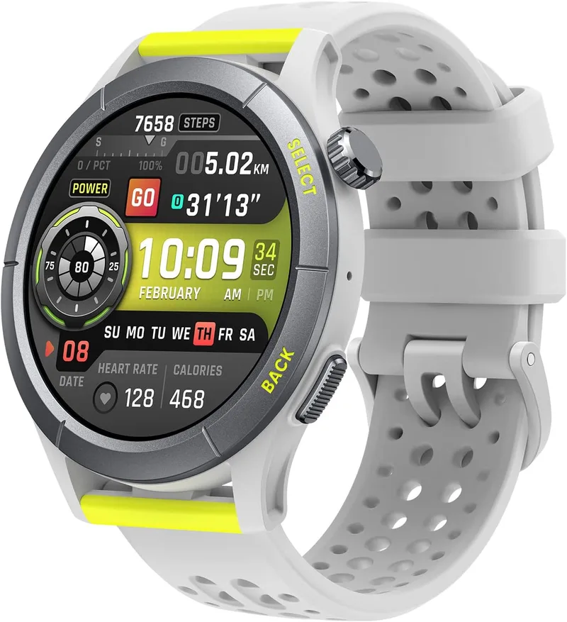 Amazfit ▫️ Cheetah Round 47mm Smart Running Watch com GPS de banda dupla, mapas e navegação de rotas offline, monitor de ritmo cardíaco, Alexa incorporada