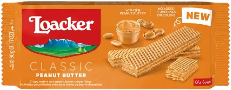 Loacker ▫️ MANTEIGA DE AMENDOIM CLÁSSICA 90 GR